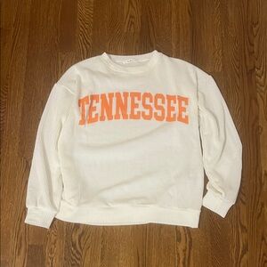 White Sweatshirt with Orange Tennessee Print